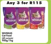 Whiskas Cat Food (All Variants)-3 x 900gm/1kg