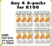 Ceres Fruit Juice (All Variants)-4 x 6 x 200ml