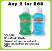 Colgate Plax Mouth Wash(Original,Soft Mint, Icy Cool Mint, Herbal Salt,Tea Fresh&Whitening-2x500ml