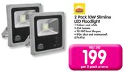 2-Pack 10W Slimline LED Floodlight