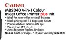 Canon MB2040 4-In-1 Colour Inkjet Office Printer Plus Ink-Per Bundle