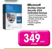 Microsoft McAfee Internet Security 2016 Unlimited Devices