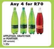 Appletiser, Grapetiser Or Peartiser(All Variants)-4x1.25L