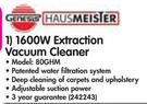 Genesis 1600W Extraction Vacuum Cleaner 80GHM