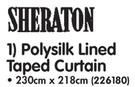 Sheraton Polysilk Lined Taped Curtain-230cm x 218cm