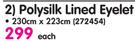 Sheraton Polysilk Lined Eyelet-230cm x 223cm