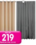 Sheraton Polysilk Lined Taped Curtain-230cm x 218cm