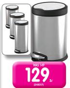 Home 3L Stainless Steel Pedal Bin-Each