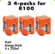 Play 4-Pack Energy Drink-3 x 250ml