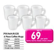 Primaries 6-Piece Coffee Mugs-Per Pack