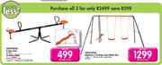 Hedstrom See Saw, Wavy Slide & Neptune 2 Swings And Glider Set