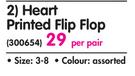 Legend Heart Printed Flip Flop-Per Pair