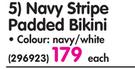 Legend Navy Stripe Padded Bikini-Each