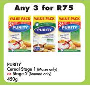 Purity Cereal Stage 1(Maize Only) Or Stage 2(Banana Only)-3x450g