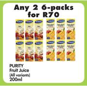 Purity Fruit Juice (All Variants)-6 Packs 2x200ml