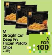 M Straight Cut Deep Fry Frozen Potato Chips-3x2.5kg