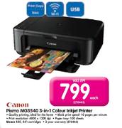 Canon Pixma MG3540 3-In-1 Colour Inkjet Printer