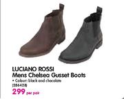 Luciano Rossi Mens Chelsea Gusset Boots-Per Pair
