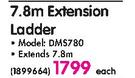 Gravity 7.8m Extension Ladder DMS780-Each