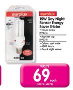 Eurolux 15W Day Night Sensor Energy Saver Globe-Each