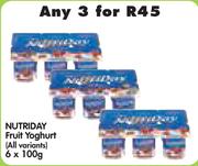 Nutriday Fruit Yoghurt (All Variants)-6 x 100gm-3's