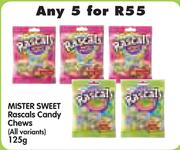 Mister Sweet Rascals Candy Chews (All Variants)-5 x 125gm