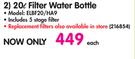 Elegance 20Ltr Filter Water Bottle ELBF20/HA9