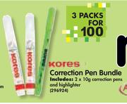 Kores Correction Pen Bundle-3's Packs