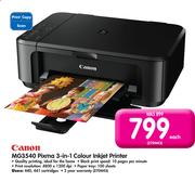 Canon MG3540 Pixma 3-In-1 Colour Inkjet Printer-Each