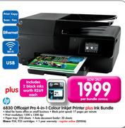 HP 6830 Officejet Pro 4-In-1 Colour Inkjet Printer Plus Ink Bundle-Per Bundle