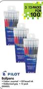 Pilot Ballpens-3 x 12's Packs