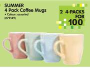 Summer 4-Pack Coffee Mugs