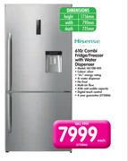 Hisense 610ltr Combi Fridge/Freezer With Water Dispenser H610BI-WD