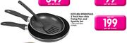 Kitchen Essentials 2 Pack Non Stick Frying Pan And Spatula Set-20cm & 24cm