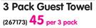 Colibri 3 Pack Guest Towel-Per 3 Pack
