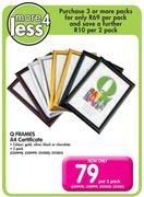 Q Frames A4 Certificate-Per 2 Pack