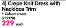 Legend Crepe Knit Dress With Necklace Trim-Each