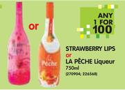 Strawberry Lips Or LA Peche Liqueur-1x750ml