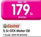 Castrol GTX Motro Oil Grade 20W-50-5L-Each