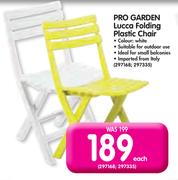 Pro Garden Lucca Folding Plastic Chair-Each