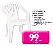 Pro Garden Altea Plastic Chair White-Each