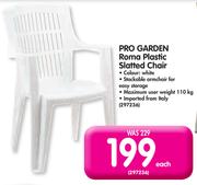 Pro Garden Roma Plastic Slatted Chair-Each