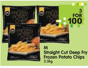 M Straight Cut Deep Fry Frozen Potato Chips-3x2.5kg