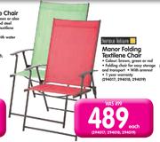 Terrace Leisure Manor Folding Textilene Chair-Each