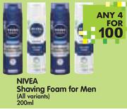 Nivea Shaving Foam For Men(All Variants)-4x200ml