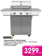 Terrace Leisure 3 Burner Saturn 220 Gas Braai