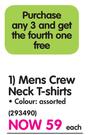 Mens Crew Neck T-Shirts-Each