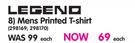 Legend Mens Printed T-Shirt-Each