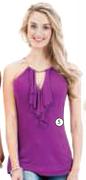 Endurance Frill Neck Detail Knit Top-Each