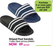 Striped Pool Sandals-Per Pair